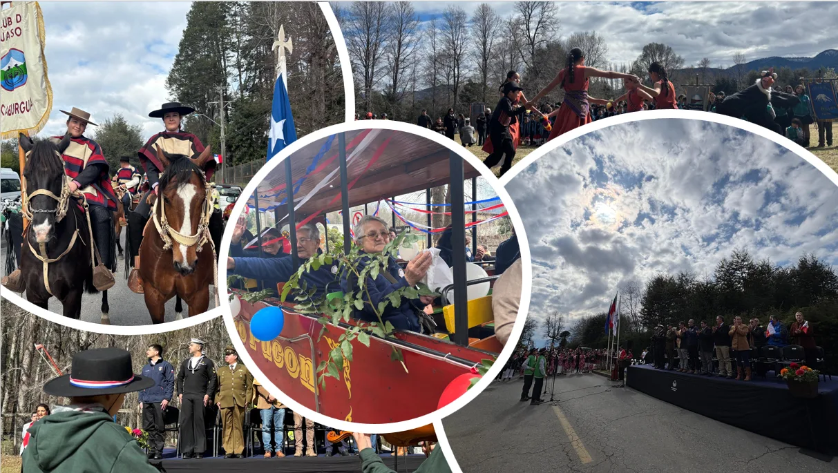 Tres desfiles llevaron las Fiestas Patrias al Pucón rural: vecinos valoran celebrar el “18” en casa