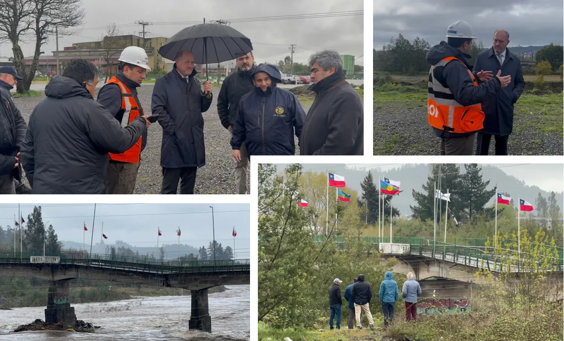 Delegado Ljubetic coordina medidas para mantener conectividad tras colapso de puente Alessandri en Lautaro