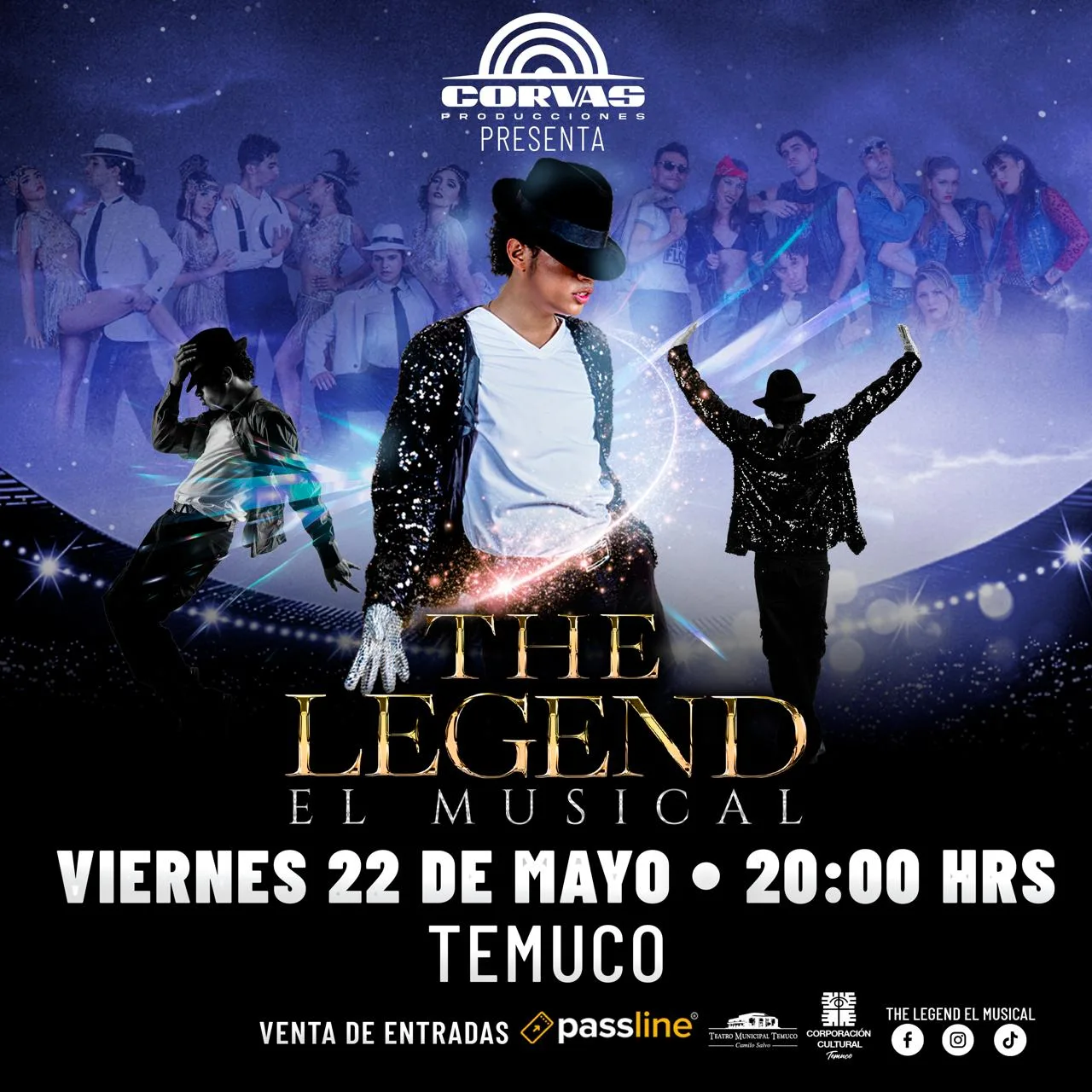 Tras su éxito en Santiago, THE LEGEND llega a Temuco con su musical de Michael Jackson