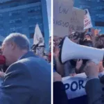 Con megáfono en mano: Kast dialoga con funcionarios de la salud en protesta frente al Hospital de Temuco