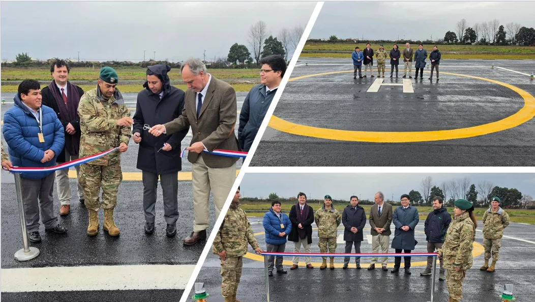 MOP y Ejército inauguran punto de posada para helicópteros de emergencia en Victoria