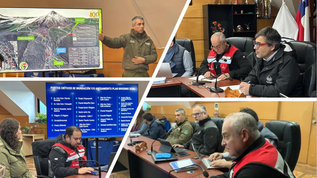 Pucón activa plan preventivo para el invierno: COGRID coordina medidas ante lluvias, nieve y aumento de visitantes