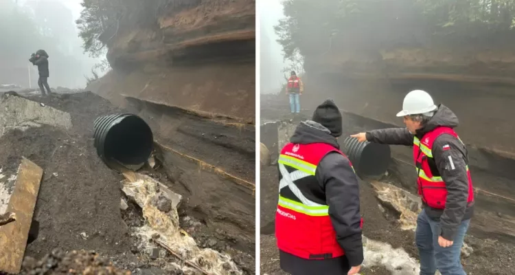 Cierre de acceso al centro de esquí del volcán Villarrica por socavón de dos metros en El Playón