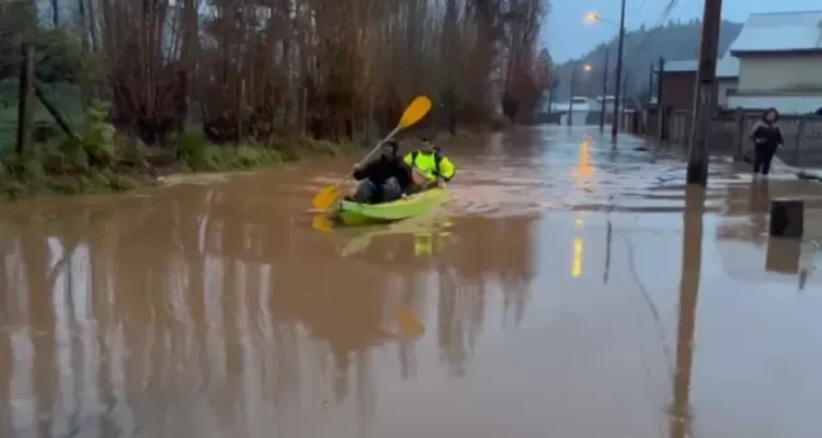 Inundaciones en Angol dejan más de 500 viviendas afectadas tras desborde del río Rehue