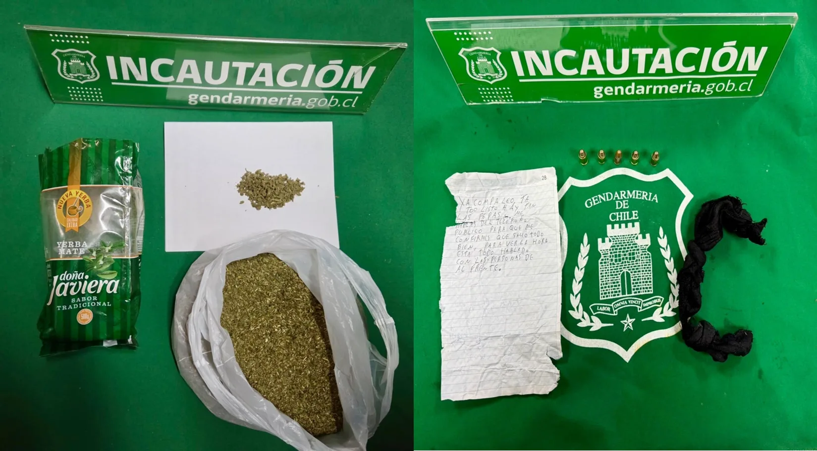 Gendarmería incauta municiones y droga en cárceles de Temuco y Angol