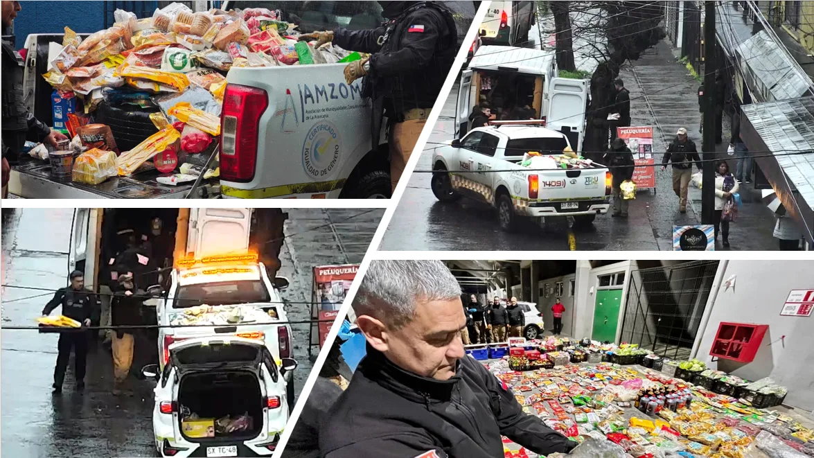 Cámaras municipales de Temuco detectan comercialización ilegal de 1,5 toneladas de mercadería asiática