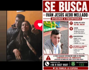 Familia busca a Iván Aedo, joven desaparecido hace un mes en Pucón
