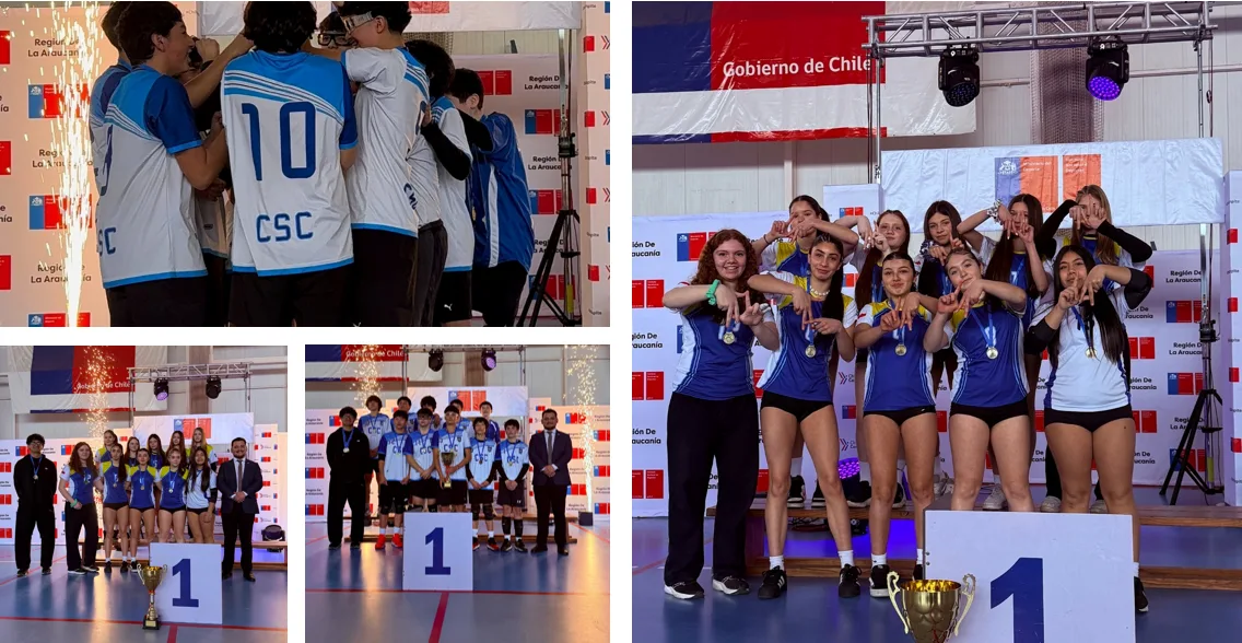 ¡Victoria va por el título nacional! Colegio Santa Cruz representará a La Araucanía en voleibol.