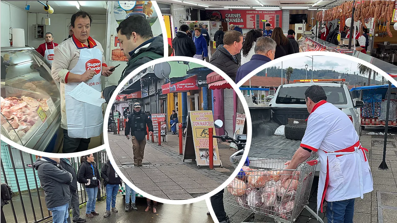 Temuco intensifica fiscalización en carnicerías de Feria Pinto y decomisa 357 kilos de carne