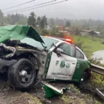 Patrulla de Carabineros volcó y quedó al borde de un barranco en Padre Las Casas