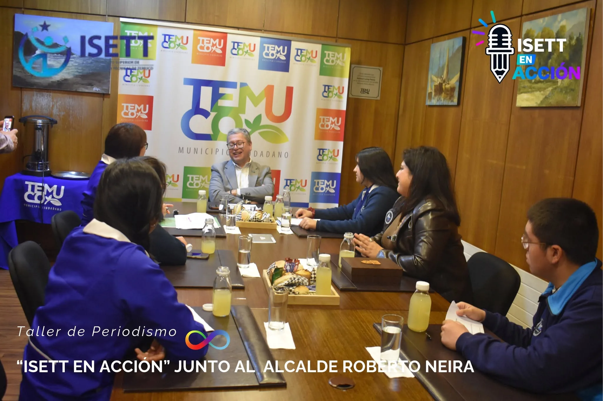Estudiantes del ISETT entrevistan al alcalde de Temuco en taller de periodismo